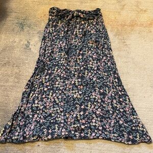 love, Fire Navy Floral Maxi Skirt
